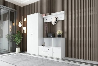 Прихожая Билли 16 FS Белый дизайн IKEA ракурс 2