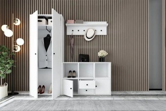 Прихожая Билли 16 FS Белый дизайн IKEA ракурс 3