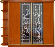 Амати 4-х дверный зеркало с пескоструйным рисунком