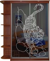 Амати 2-х дверный зеркало с пескоструйным рисунком
