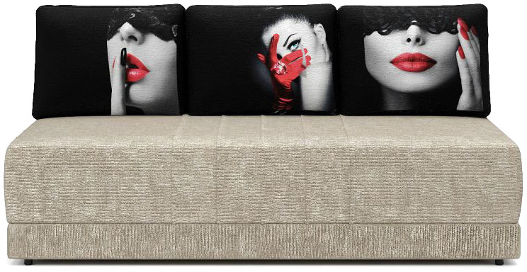 Диван еврокнижка Страйк А1 велюр бежевый Диван еврокнижка Страйк А1 велюр бежевый