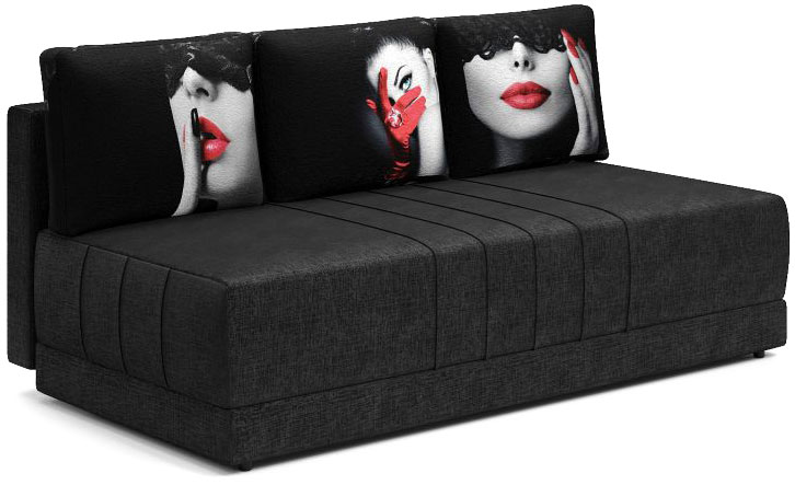 Диван еврокнижка Страйк А10 велюр черный Диван еврокнижка Страйк А10 велюр черный