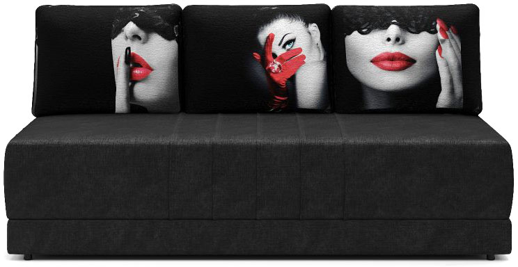 Диван еврокнижка Страйк А10 велюр черный Диван еврокнижка Страйк А10 велюр черный