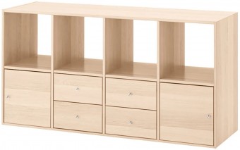 Стеллаж-комод Билли 24 FS дуб молочный дизайн IKEA ракурс 2