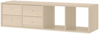 Тумба навесная Билли 4ящ. FS дуб молочный Икеа (IKEA) ракурс 2