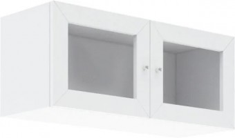 Антресоль 2-х ств. стекло Билли белый дизайн IKEA ракурс 3