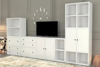 Стенка Билли Айден 1 Белый FS дизайн IKEA ракурс 2