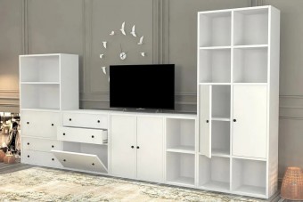Стенка Билли Айден 1 Белый FS дизайн IKEA ракурс 3