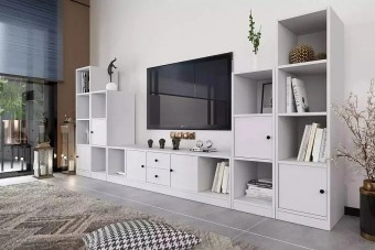 Стенка Билли Айден 3 Белый FS дизайн IKEA ракурс 2