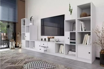 Стенка Билли Айден 3 Белый FS дизайн IKEA ракурс 3