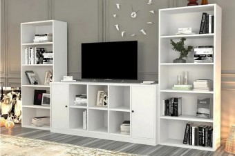 Стенка Билли Айден 5 Белый FS дизайн IKEA ракурс 2