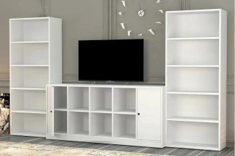 Стенка Билли Айден 5 Белый FS дизайн IKEA ракурс 3