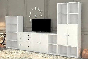 Стенка Билли Айден 2 Белый FS дизайн IKEA ракурс 2
