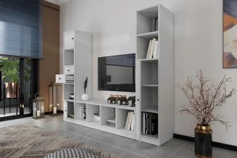 Стенка Билли Айден 9 Белый FS дизайн IKEA ракурс 3