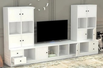 Стенка Билли Айден Белый FS дизайн IKEA ракурс 3