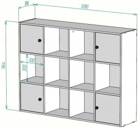 Стеллаж комод Билли Айден 1 Белый FS дизайн IKEA ракурс 3