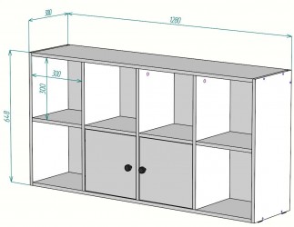 Стеллаж комод Билли Айден Белый FS дизайн IKEA ракурс 4