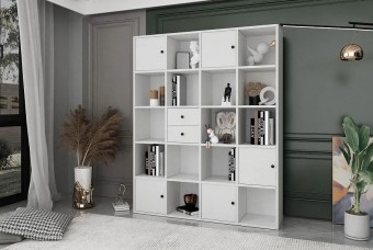 Стеллаж книжный Билли Айден 1 Белый FS дизайн IKEA ракурс 2