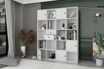 Стеллаж книжный Билли Айден 1 Белый FS дизайн IKEA ракурс 3