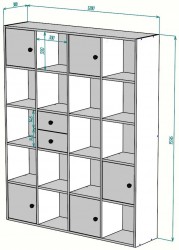 Стеллаж книжный Билли Айден 1 Белый FS дизайн IKEA ракурс 4