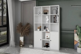 Стеллаж книжный Билли Айден 2 Белый FS дизайн IKEA ракурс 2