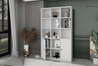 Стеллаж книжный Билли Айден 2 Белый FS дизайн IKEA ракурс 3