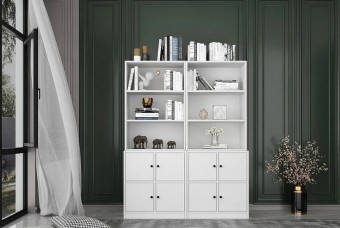 Стеллаж книжный Билли Айден 4 Белый FS дизайн IKEA ракурс 2