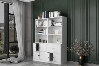 Стеллаж книжный Билли Айден 4 Белый FS дизайн IKEA ракурс 3