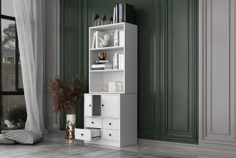 Стеллаж книжный Билли Айден 9 Белый FS дизайн IKEA ракурс 2