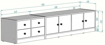 ТВ тумба Билли Айден 2 Белый FS дизайн IKEA ракурс 3