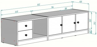 ТВ тумба Билли Айден 3 Белый FS дизайн IKEA ракурс 4