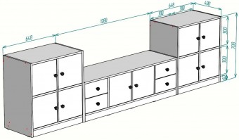 ТВ тумба Билли Айден Белый FS дизайн IKEA ракурс 4