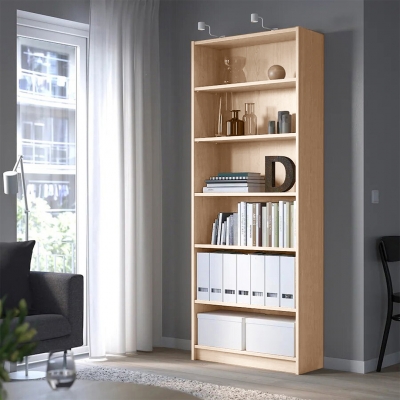 Стеллаж Билли 01 FS дуб молочный дизайн IKEA в интерьере