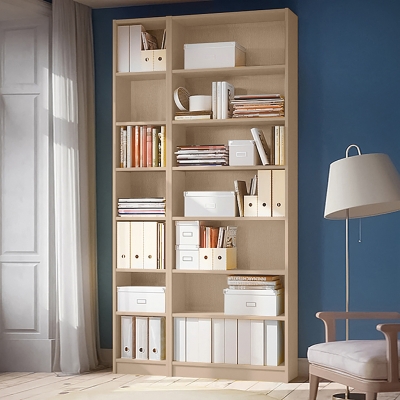 Стеллаж Билли 02 FS дуб сонома дизайн IKEA в интерьере