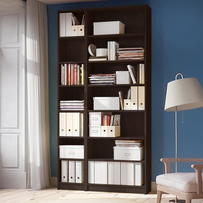 Стеллаж Билли 02 FS венге дизайн IKEA в интерьере