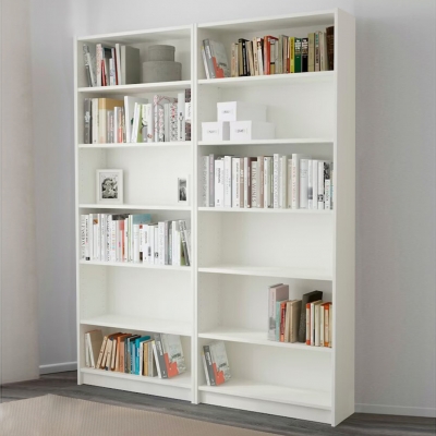 Стеллаж Билли 03 FS белый дизайн IKEA в интерьере