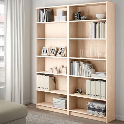 Стеллаж Билли 03 FS дуб молочный дизайн IKEA в интерьере