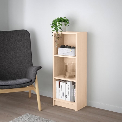 Стеллаж Билли 08 FS дуб молочный дизайн IKEA в интерьере