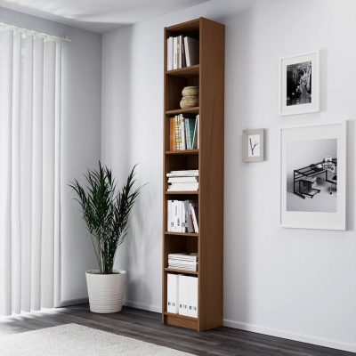 Стеллаж Билли 09 FS орех экко дизайн IKEA в интерьере