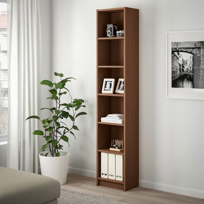 Стеллаж Билли 10 FS орех экко дизайн IKEA в интерьере