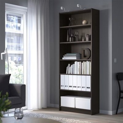 Стеллаж Билли Либерти 17 FS венге дизайн IKEA в интерьере