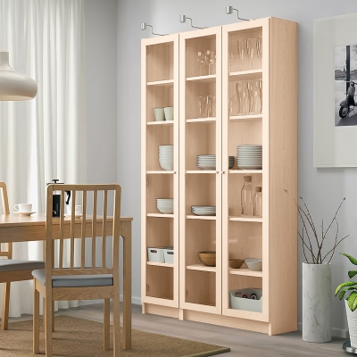 Шкаф Билли 11 FS дуб молочный дизайн IKEA в интерьере