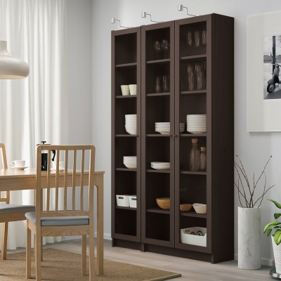 Шкаф Билли 11 FS венге дизайн IKEA в интерьере