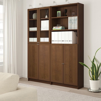 Шкаф Билли 14 FS орех экко дизайн IKEA в интерьере