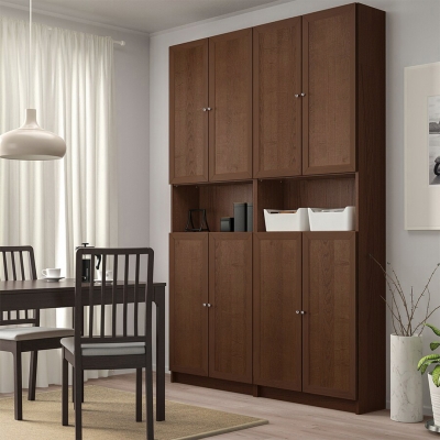 Шкаф Билли 16 FS орех экко дизайн IKEA в интерьере