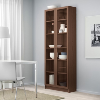 Шкаф Билли 20 FS орех экко дизайн IKEA в интерьере