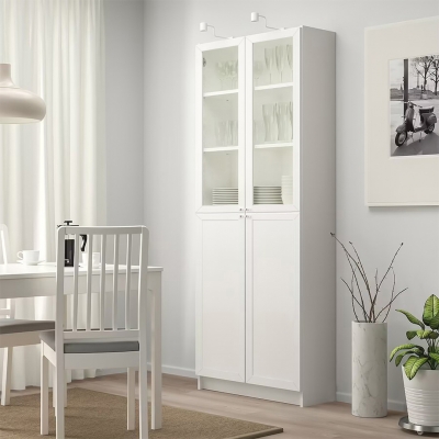 Шкаф Билли 21 FS белый дизайн IKEA в интерьере