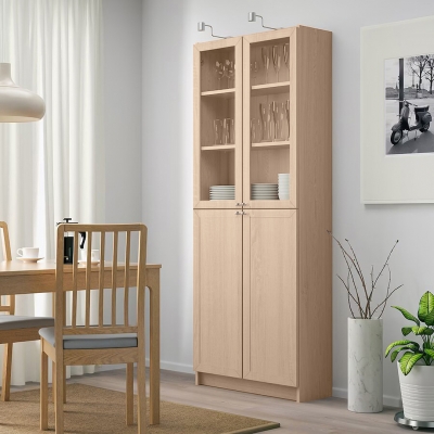 Шкаф Билли 21 FS дуб сонома дизайн IKEA в интерьере