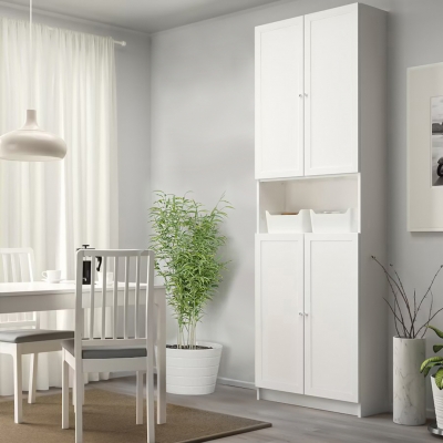 Шкаф Билли 22 FS белый дизайн IKEA в интерьере