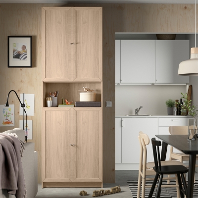 Шкаф Билли 22 FS дуб сонома дизайн IKEA в интерьере